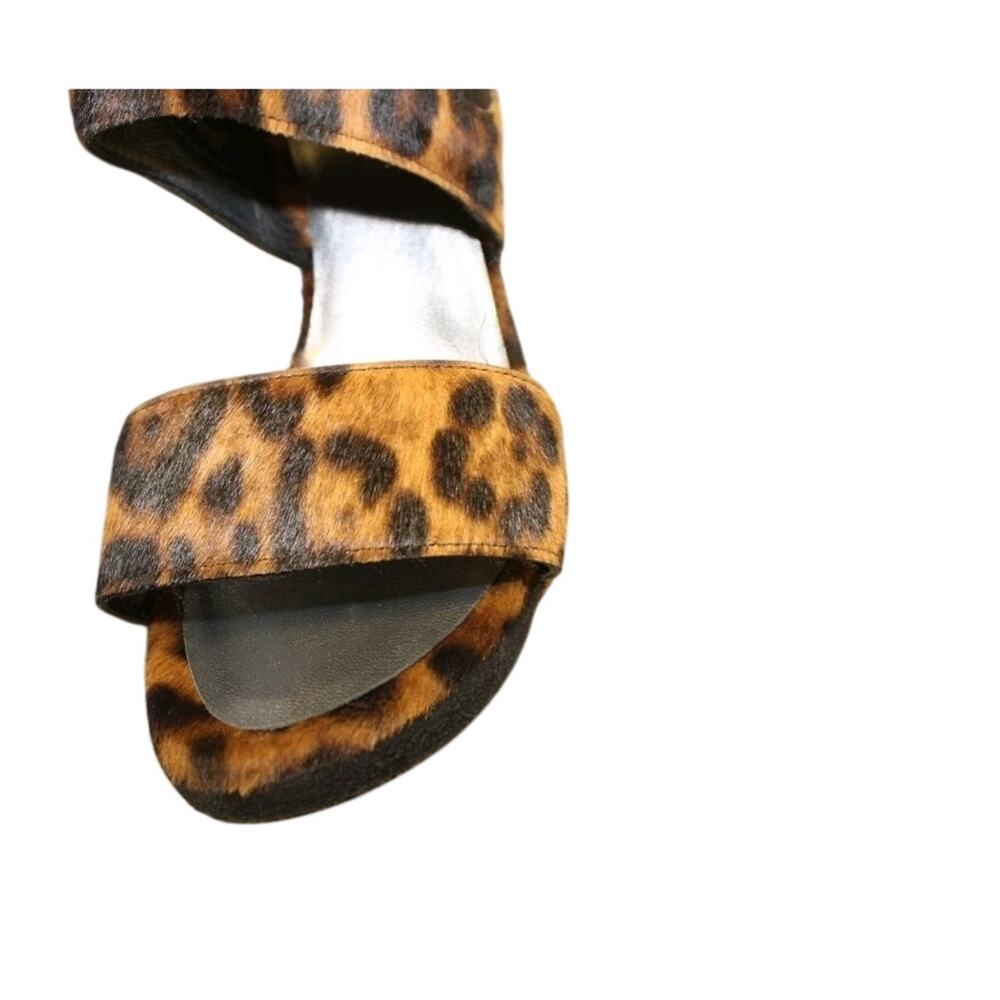 Stuart Weitzman Animal Print Heels Leopard Print Died Calf Fur - Picture 12 of 15